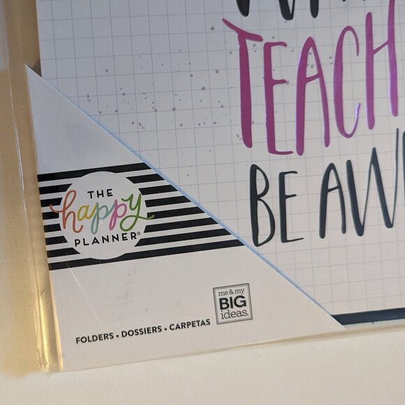 NWT Back to School Happy Planner Teacher Wake Up Teach Be Awesome 8pc Folder Set - Picture 5 of 8